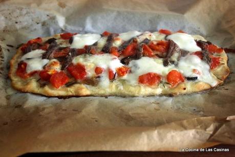 Focaccia de Berenjenas, Tomate, Mozzarella y Anchoas