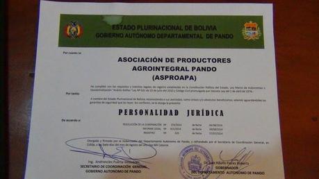 ASPROAPA RECIBIÓ PERSONALIDAD JURÍDICA