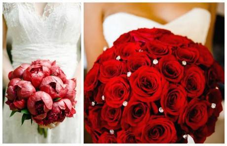 Ideas creativas para llevar algo rojo en tu boda ramos novia