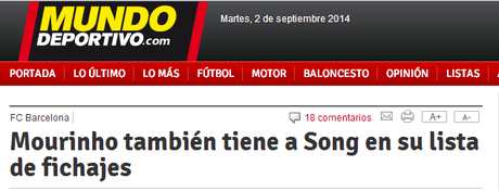 Mundo Deportivo y el fichaje de Song