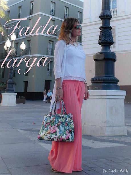 Falda larga, tendencia, outfits 2014/2015