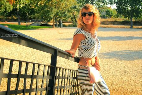 Pantalon de rayas + topos