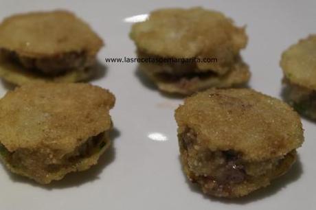 Montadito de mini-hamburguesa y calabacín-receta para niños