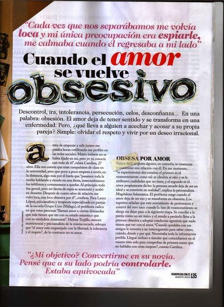 TERAPIA DE PAREJA EN COSMOPOLITAN:LOS PSICOANALISTAS DE GRUPO CERO HABLAN