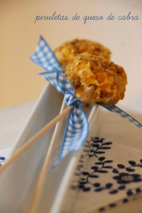 receta: piruletas de queso de cabra con datiles y cobertura de kikos