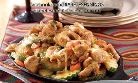 POLLO CON VERDURAS Y QUESO RECETA PARA DIABETICOS