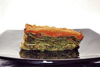 LASAÑA DE CARNE Y ESPINACAS CON SALSA AURORA