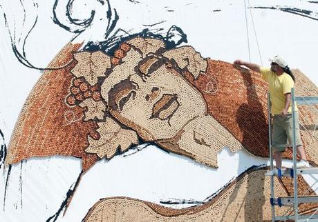 Mosaico de tapones de corcho Mediterraneana de Saimir Strati