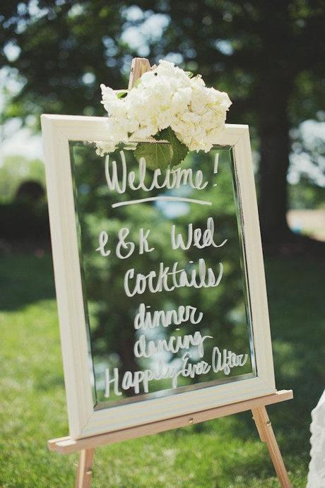 Elementos decorativos para tu boda: espejos colores-de-boda-bienvenida-espejo