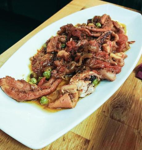 Pulpitos con guisantes La Cava Tarrega