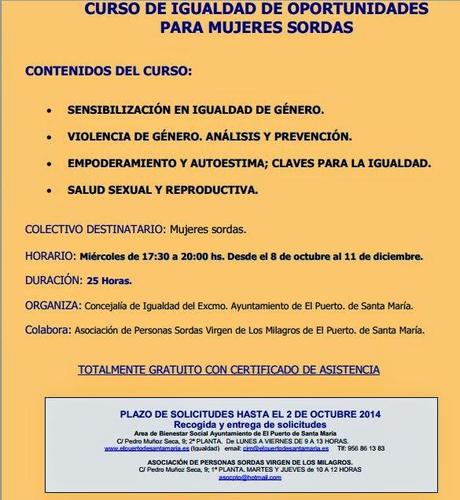 Curso de Igualdad de Oportunidades para mujeres sordas