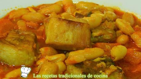 alubias blancas con costilla de cerdo