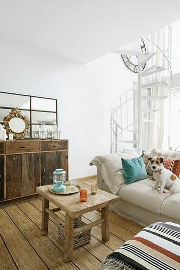 ESTILO VINTAGE INDUSTRIAL FEMENINO CON TOQUES DE AZUL