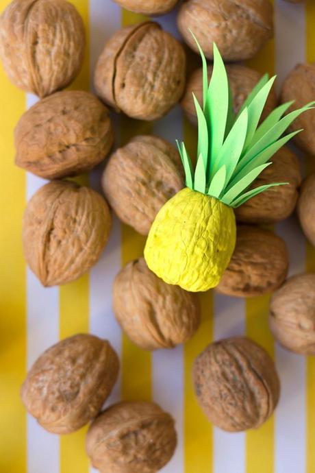 Prepárate para la piña Idea DIY con nueces piñas