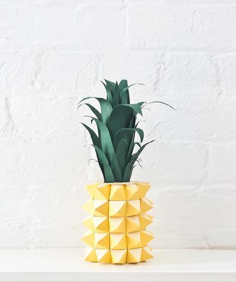 Prepárate para la piña Piña de origami papiroflexia