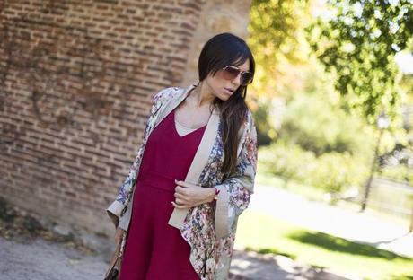 street style barbara crespo retiro kimono khemeia red dress fashion blogger outfit blog de moda