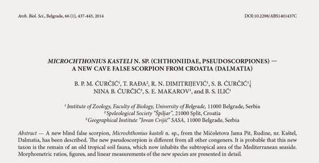 Nuevos pseudosescorpiones en Bosnia y Herzegovina y en Croacia