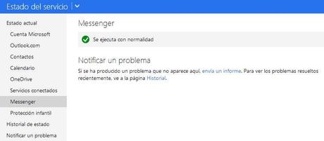 Error de Messenger en Outlook.com
