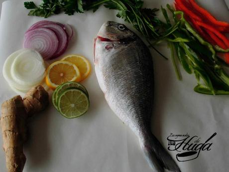 Ingredientes de la dorada al papillote