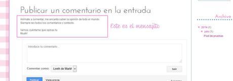 Mensaje de Agradecimiento para los Comentarios