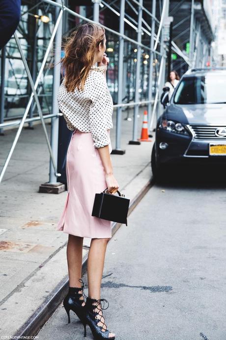 New_York_Fashion_Week_Spring_Summer_15-NYFW-Street_Style-Alexa_Chung-Marc_By_Marc_Jacobs-Pink_Skirt-Dots_Shirt-7