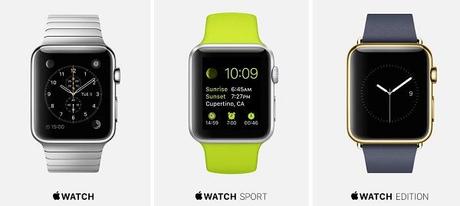 Watch, Watch Sport y Watch Edition