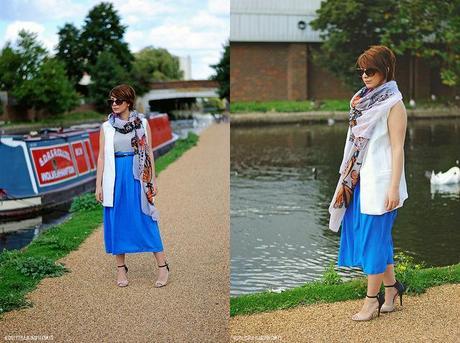 Look of the day: midi skirt & white vest lovelystyle (3)