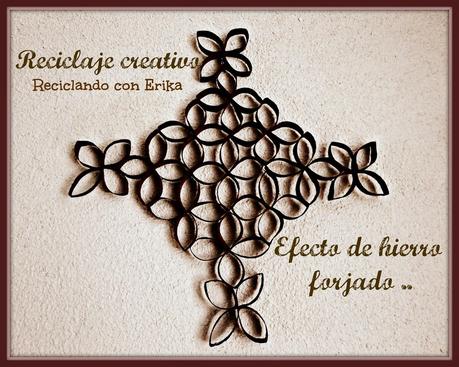 Balcón decorativo con tubos de cartón , flor de cuatro petalos