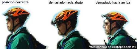 Posición correcta del casco de la bici