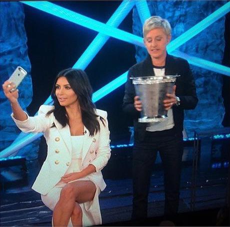 Kim Kardashian Ice Bucket Challenge Ellen DeGeneres