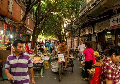 Mercado, calles y vida en Guangzhou