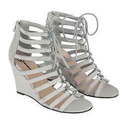 femenina zapato tiras gris