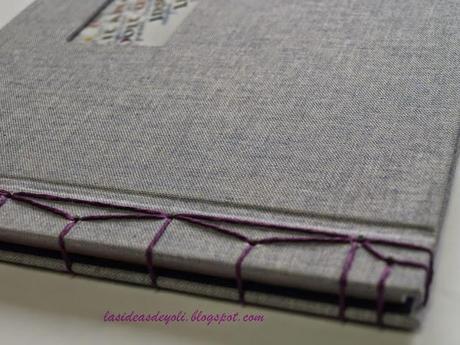 Encuadernación con ventana y cosido japonés.