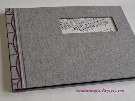 Encuadernación con ventana y cosido japonés.