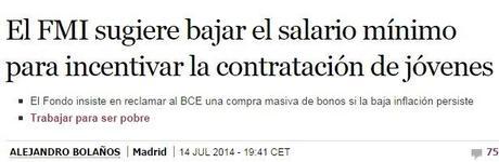 Fmi bajar salario minimo España