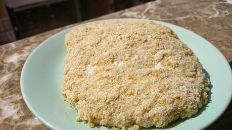 Ensalada estilo Cesar con pollo vegano y salsa Cesar