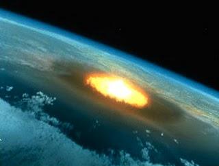 Ilustración artística de un hipotético impacto de asteroide