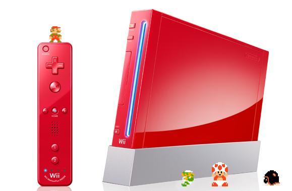 Wii Rojo conmemorativo del 25 aniversario de Mario Bros.