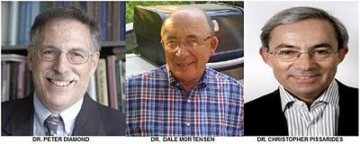 Dr. Peter Diamond, Dr. Dale Mortensen y el Dr. Christopher Pissarides, reciben el  Premio Nobel de Economía 2010