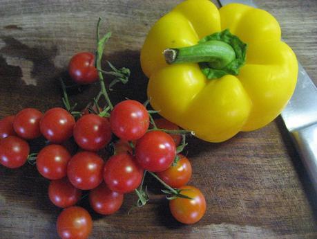MACARRONES VEGETALES CON PIMIENTOS