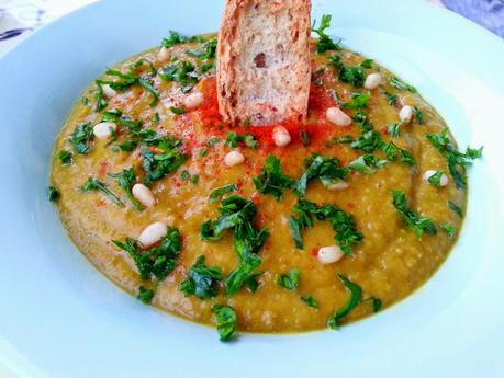 Crema de zanahoria y lentejas al curry