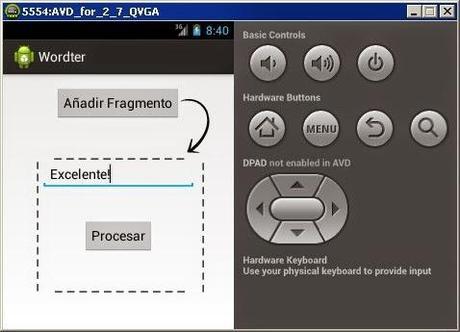 Aplicación Android con fragmento en tiempo real