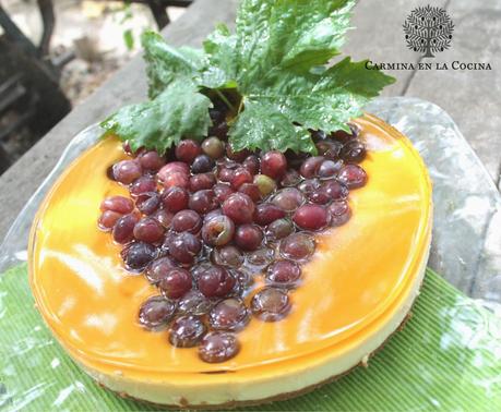 TARTA DE QUESO CON UVAS Y GELATINA DE MOSCATEL