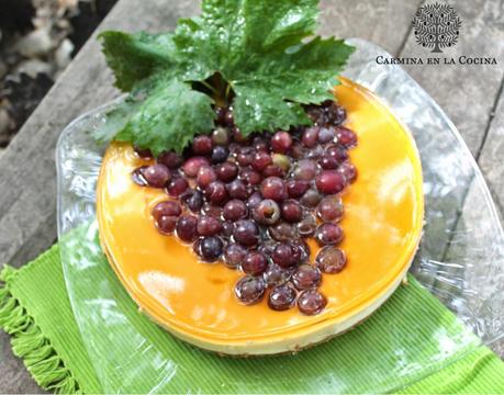 TARTA DE QUESO CON UVAS Y GELATINA DE MOSCATEL