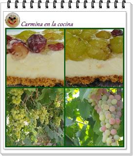 TARTA DE QUESO CON UVAS Y GELATINA DE MOSCATEL
