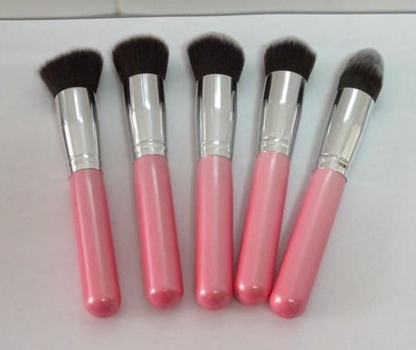 10 Makeup Pink Brushes Set 