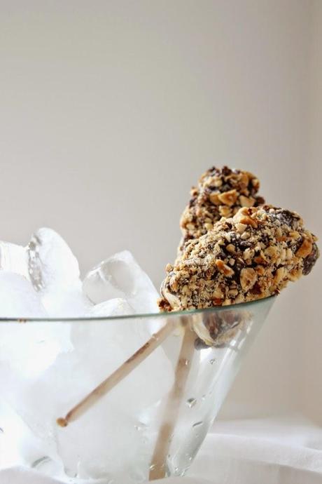 receta: crocantis de plátano - banana popsicles with chocolate and hazelnuts