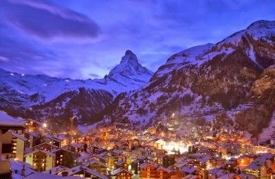 Zermatt al anochecer, Suiza