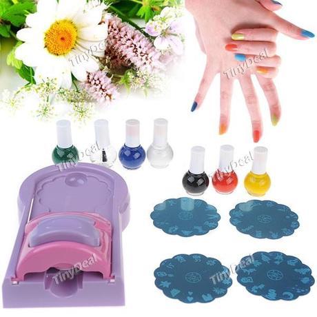 Nail Art DIY Printer Pattern Manicure Machine Stamp with 7 Nail Art Paints for Womens Ladies HBI-117806