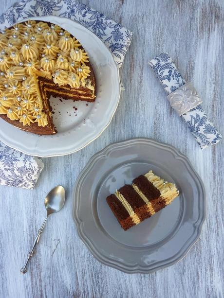 Tarta de chocolate y dulce de leche